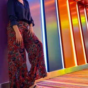 Paisley Red Palazzo Pants Size Small